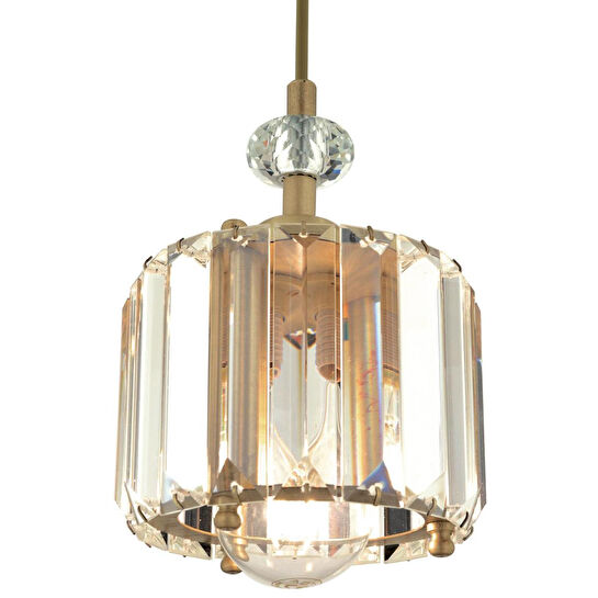 Apliqa Bonita Eskitme 3 Lü Sıralı Kristalli Taşlı Modern Tasarım Kristal Salon Sarkıt Avize