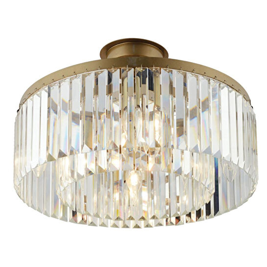 Apliqa Kanvas 45'lik Eskitme Kristalli Taşlı Modern Tasarım Kristal Salon Avize