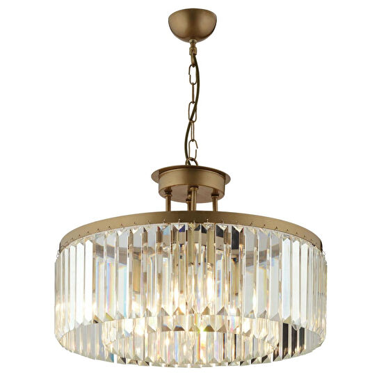 Apliqa Kanvas 45'lik Eskitme Kristalli Taşlı Modern Tasarım Kristal Salon Avize