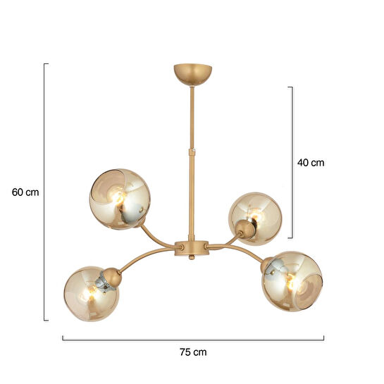 Apliqa Ecvet 4lü Eskitme Modern Oturma Odası Yatak Odası Salon Avize