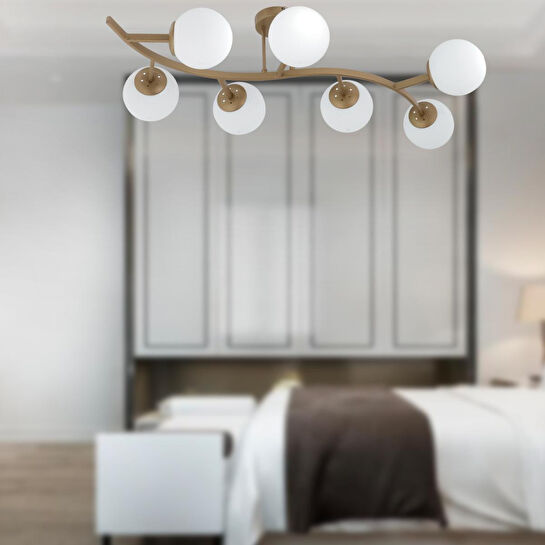 Apliqa İzem 7'li Eskitme Modern Plafonyer Genç Odası Mutfak Yatak Odası Avize