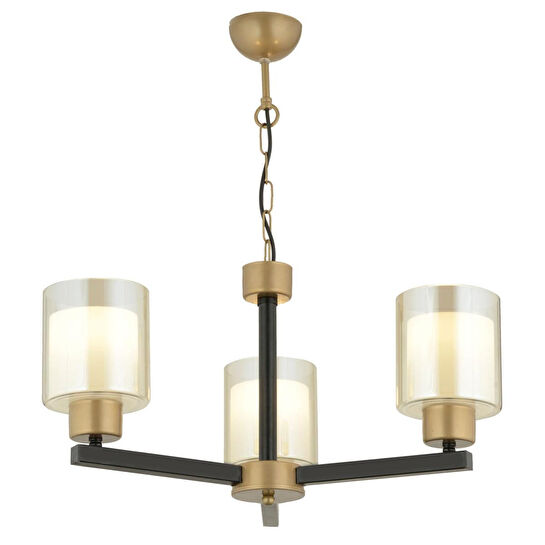 Apliqa Jade 3 Lü Avize Eskitme Siyah Boyalı Çift Camlı Modern Genç Odası Yatak Odası Retro Salon Avize