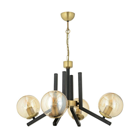 Apliqa Mikel 4 Lü Siyah Eskitme Modern Yatak Odası Mutfak Oturma Odası Retro Salon Avize