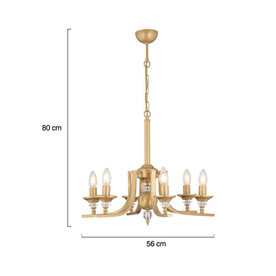 Apliqa Erza 6lı Eskitme Modern Sarkıt Yatak Odası Salon Avize