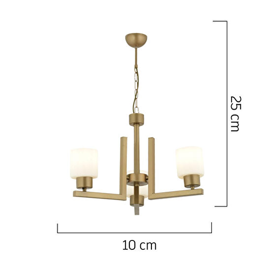 Apliqa Torqu 3 Lü Eskitme Boyalı Beyaz Camlı Modern Genç Odası Yatak Odası Salon Avize