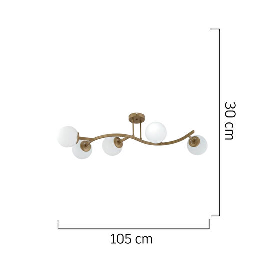 Apliqa İzem 5'li Eskitme Modern Plafonyer Genç Odası Mutfak Yatak Odası Avize