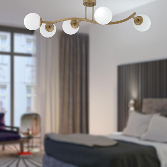 Apliqa İzem 5'li Eskitme Modern Plafonyer Genç Odası Mutfak Yatak Odası Avize