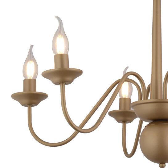 Apliqa Behir 6lı Eskitme Boyalı Şapkalı Modern Oturma Odası, Yatak Odası Salon Avize