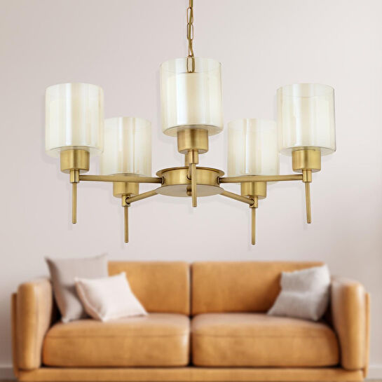 Apliqa Goldie 5 Li Eskitme Modern Yatak Odası Salon Avize