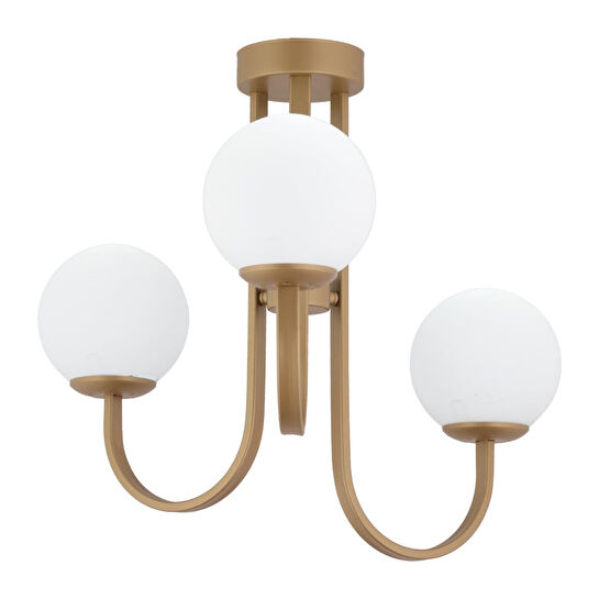 Apliqa Joren 3'lü Eskitme Beyaz Camlı Modern Mutfak Yatak Odası Salon Avize