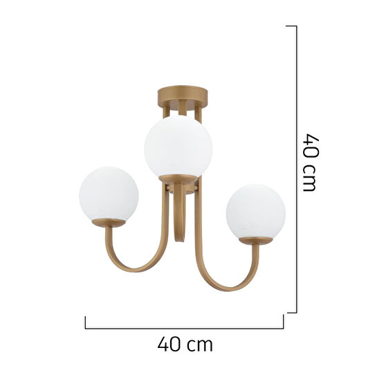 Apliqa Joren 3'lü Eskitme Beyaz Camlı Modern Mutfak Yatak Odası Salon Avize