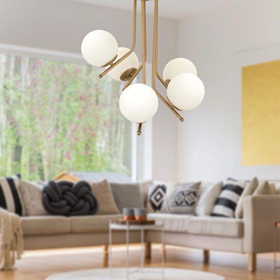 Apliqa Nida 5li Komple Eskitme Boyalı Modern Mutfak Yatak Odası Salon Avize