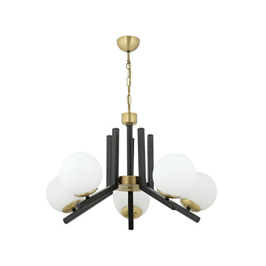 Apliqa Morgan 5 Li Eskitme Siyah Modern Yatak Odası Mutfak Oturma Odası Salon Avize