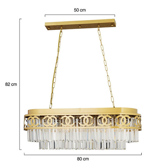 Apliqa Varnum Eskitme Kristalli Taşlı Modern Tasarım Yemek Masası Üstü Kristal Salon Avize