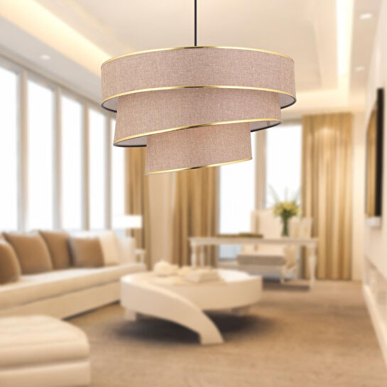 Apliqa Paoni 3 Katlı Eskitme Gold Detaylı Modern Koridor,yatak Odası Salon Avize