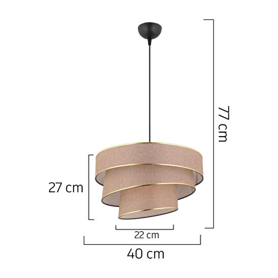 Apliqa Paoni 3 Katlı Eskitme Gold Detaylı Modern Koridor,yatak Odası Salon Avize