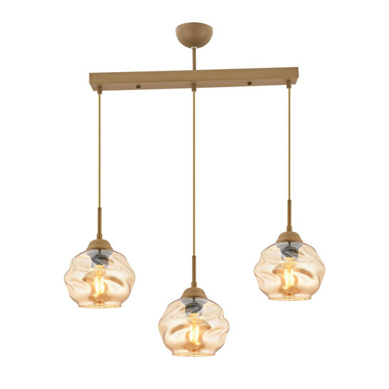 Apliqa Darko 3lü Sıralı Eskitme Modern Sarkıt Oturma Odası Salon Sarkıt Avize