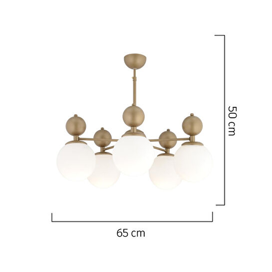 Apliqa Kuvars 5li Eskitme Beyaz Camlı Modern Koridor Yatak Odası Salon Avize