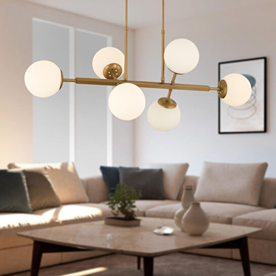 Apliqa Nazar 6lı Eskitme Modern Tasarım Yemek Odası, Yatak Odası Salon Avize