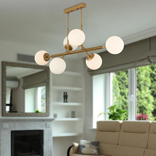 Apliqa Nazar 6lı Eskitme Modern Tasarım Yemek Odası, Yatak Odası Salon Avize