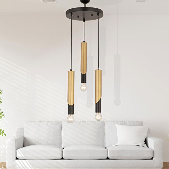 Apliqa Vegamu 3lü Yuvarlak Eskitme Modern Koridor Mutfak Salon Retro Avize