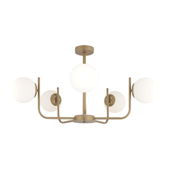 Apliqa Lowel 5'li Eskitme Beyaz Camlı Modern Koridor Yatak Odası Salon Avize