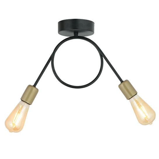 Apliqa Zeyrek 2 Li Siyah Eskitme Modern Plafonyer Genç Odası Mutfak Yatak Odası Avize