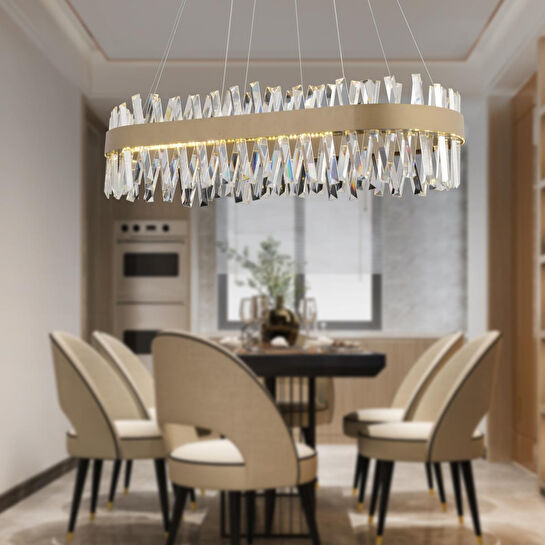 Apliqa Brampton 6'lı Sıralı Eskitme 3 Renkli 100 Watt Ledli Yemek Masası Üstü, Oturma Odası, Salon Avize