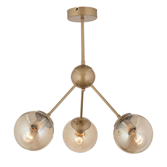 Apliqa Meyo 3lü Eskitme Bal Camlı Modern Genç Odası Yatak Odası Salon Avize