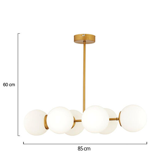 Apliqa Lema 6lı Eskitme Modern Yemek Masası Üstü Yatak Odası Salon Avize