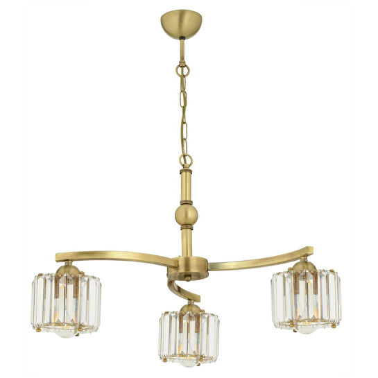 Apliqa Amir 3 Kollu Eskitme Kristalli Taşlı Modern Tasarım Kristal Salon Avize