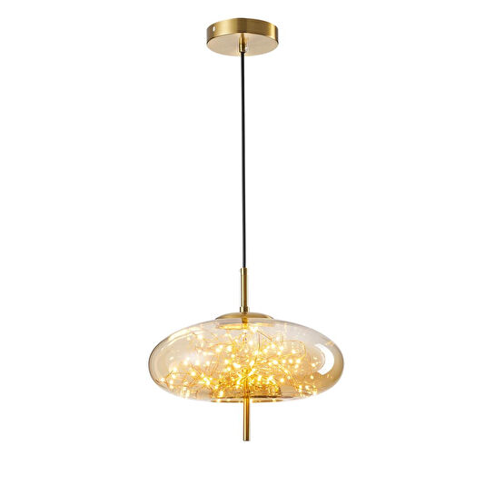 Apliqa Zuna 10 Watt 3000k Eskitme Bal Camlı Tekli Peri Led Sarkıt Avize