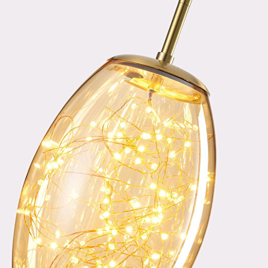 Apliqa Jasper 10 Watt 3000k Eskitme Bal Camlı Tekli Peri Led Sarkıt Avize