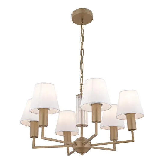 Apliqa Ellery 6'lı Eskitme Beyaz Şapkalı Modern Plafonyer Genç Odası Yatak Odası Retro Salon Avize