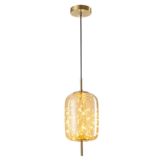 Apliqa Lewi 10 Watt 3000k Eskitme Bal Camlı Tekli Peri Led Sarkıt Avize