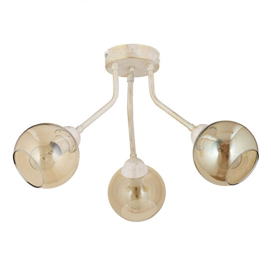 Apliqa David 3lü Beyaz Silme Bal Camlı Modern Genç Odası Mutfaksalon Avize