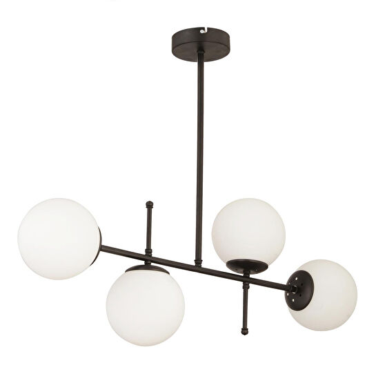 Apliqa Günay 4lü Siyah Modern Mutfak Yemek Masası Üstü Yatak Odası Salon Avize