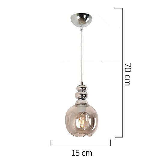 Apliqa Gaspar Tekli Krom Modern Sarkıt Mutfak Salon Sarkıt Avize