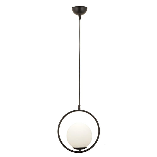 Apliqa Luis Tekli Siyah Sarkıt Beyaz Camlı Modern Sarkıt Mutfak Salon Sarkıt Avize