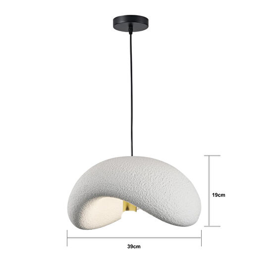 Apliqa Voliny Tekli Beyaz Beton Modern Sarkıt Oturma Odası Salon Sarkıt Avize