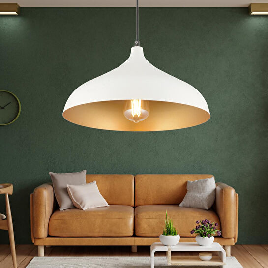 Apliqa Pera Beyaz Tekli Modern Retro Sarkıt Salon Avize