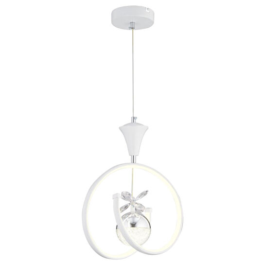 Apliqa Mengü Tekli Beyaz Krom 3 Renkli 36 Watt Ledli Modern Oturma Odası, Koridor, Salon Led Avize
