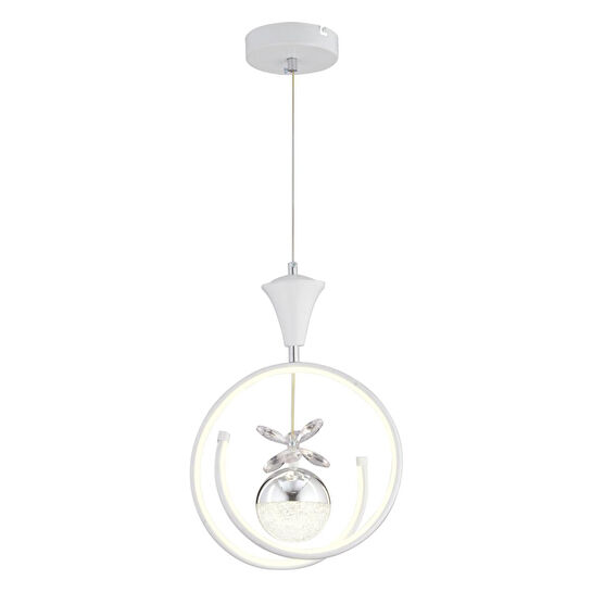Apliqa Mengü Tekli Beyaz Krom 3 Renkli 36 Watt Ledli Modern Oturma Odası, Koridor, Salon Led Avize