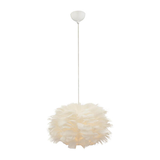 Apliqa Belinay Tekli Tüylü Beyaz Sarkıt Avize Modern Sarkıt Mutfak Salon Sarkıt Avize