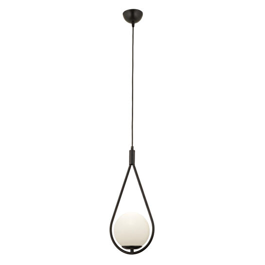 Apliqa Mirza Tekli Siyah Sarkıt Beyaz Camlı Modern Sarkıt Mutfak Salon Sarkıt Avize