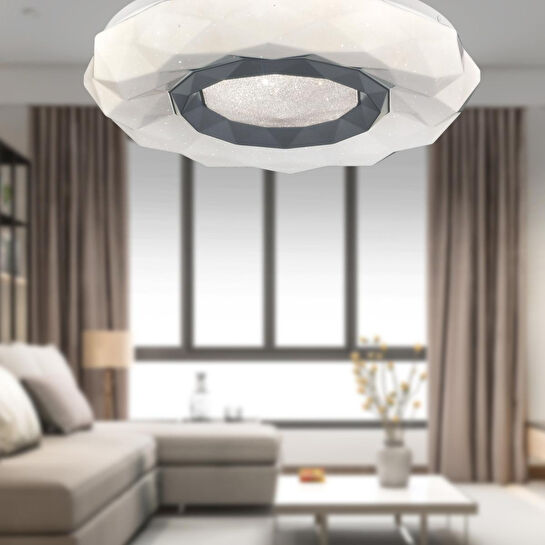 Apliqa Paris Tekli Beyaz 3 Renkli 37 Watt Ledli Modern Oturma Odası, Koridor, Salon Led Avize