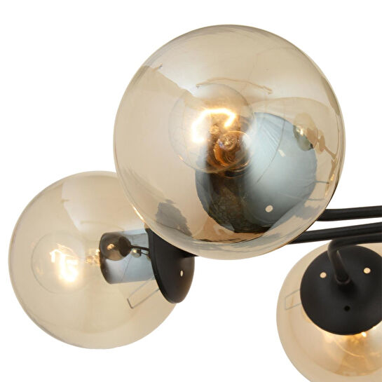 Apliqa Tanyer 6lı Siyah Modern Sarkıt Yatak Odası Retro Salon Avize