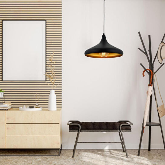 Apliqa Pera Siyah Tekli Modern Retro Sarkıt Retro Salon Avize