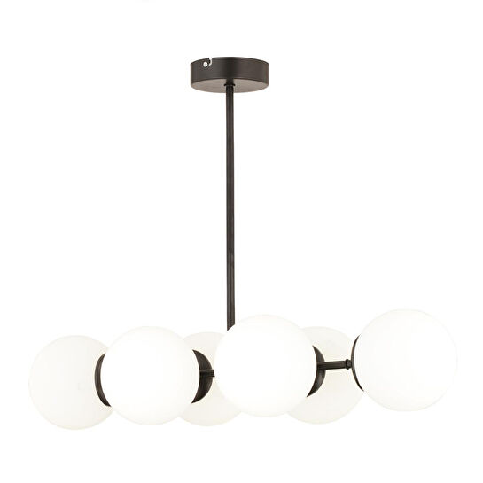 Apliqa Lema 6lı Siyah Modern Yemek Masası Üstü Yatak Odası Salon Avize