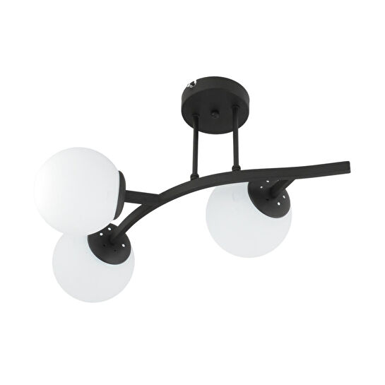 Apliqa İzem 3'lü Siyah Modern Plafonyer Genç Odası Mutfak Yatak Odası Avize
